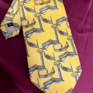 San Marco 1290 Venezia vintage 100% silk tie depicting Venice